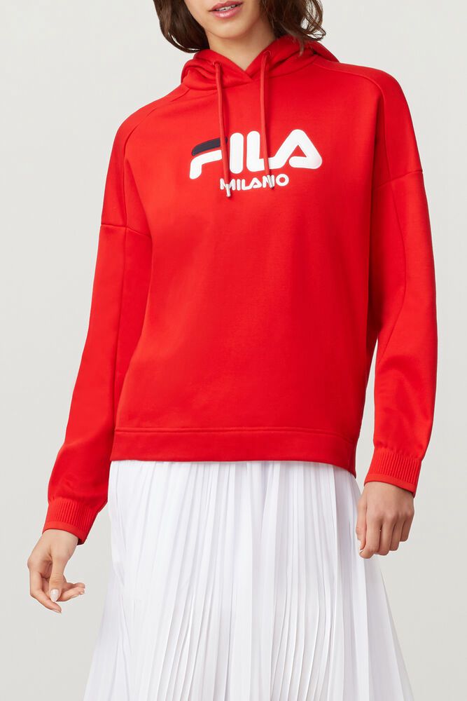 Fila Hoodie Womens Red - Milano - Philippines 1254930-OQ